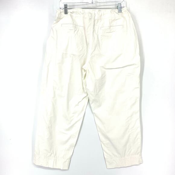 J. Jill Women's Size 12 Stretch Loose Leg Capri Drawstring Pants Cream White - Picture 2 of 6